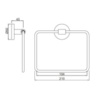 Jaquar Continental ACN-BCH-1121N Держатель для полотенца - кольцо (чёрный хром)