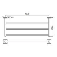 Jaquar Kubix Prime AKP-CHR-35781PFS Полка для полотенец 60 см (хром)