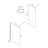 Vincea Walk-In VSW-1H800CLGM Душевая перегородка 800*2000 мм (профиль вороненая сталь | витраж прозрачное стекло)