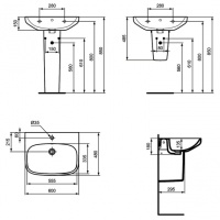 Ideal Standard I.Life A T471201 Пьедестал для раковины (белый глянцевый)