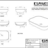 GSG Easy EALAVRE60001 Раковина накладная 600*420 мм (белый матовый)