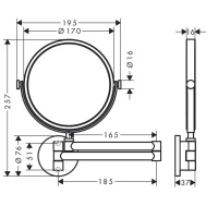 Axor Universal Circular 42849670 Зеркало косметическое поворотное (черный матовый)