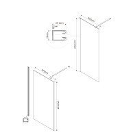 Vincea Walk-In VSW-1H900CLGM Душевая перегородка 900*2000 мм (профиль вороненая сталь | витраж прозрачное стекло)