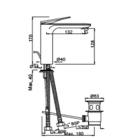 Jaquar Laguna LAG-GMP-91052B Смеситель для раковины (золото матовое PVD)