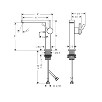 Hansgrohe Tecturis E EcoSmart+ 73040140 Смеситель для раковины (бронза шлифованная)