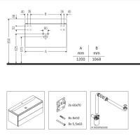 Duravit Vitrium VT6953NHDHD0000 Тумба с раковиной подвесная 120*48 см (светло-серый матовый)