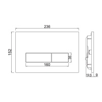 Jaquar Kubix JCP-BLM-352415 Накладная панель смыва для унитаза (черный матовый)