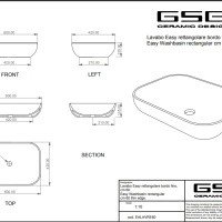 GSG Easy EALAVRE60019 Раковина накладная 600*420 мм (дымчатый матовый)