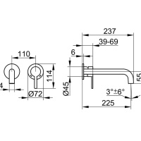 Keuco Plan Blue 53916011201 Настенный смеситель для раковины - внешняя часть (хром)