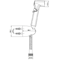 E.C.A. 402111048EX Гигиенический душ - комплект с держателем и шлангом (хром)