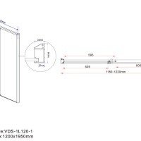 Vincea Lugano VDS-1L120CLB-1 Душевая дверь 1200*1950 мм (профиль чёрный матовый | витраж прозрачное стекло)