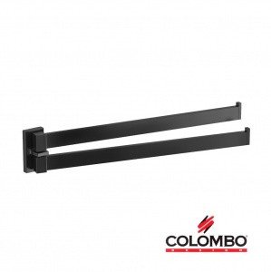 Colombo Design LOOK B1612.NM - Держатель для полотенца 34 см | двойной (черный матовый)