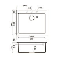 OMOIKIRI Bosen 4993557 Мойка для кухни 61*50 см (Leningrad grey)