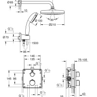 Grohe Grohtherm 34729000 Душевая система - комплект с термостатическим смесителем (хром)