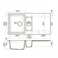 OMOIKIRI Sakaime 100-2-DC 4993896 Мойка для кухни двойная 100*50 см (шоколад)