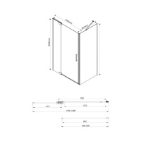 Vincea Extra VSR-1E111290CGB Душевой уголок 1100/1200*900*2000 мм (профиль чёрный матовый | витраж тонированное стекло)