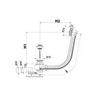 AlcaPlast A55ANTIC-80-RU-01 Слив-перелив для ванны - автоматический (бронза)