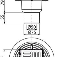 AlcaPlast APV2321 Душевой трап | комплект с дизайн-решёткой 105*105 мм (нержавеющая сталь)