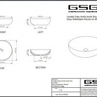 GSG Easy EALAVRO45021 Раковина накладная 450*450 мм (пепел матовый)