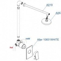 WasserKRAFT Aller A12667WHITE Душевая система - комплект со смесителем (хром | белый)