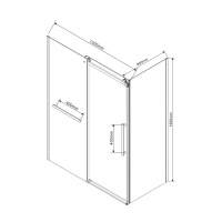 Vincea Como Soft VSR-1CS8013CLB Душевой уголок 1300*800*1950 мм (профиль чёрный матовый | витраж прозрачное стекло)