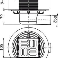 AlcaPlast APV1321 Душевой трап | комплект с дизайн-решёткой 105*105 мм (нержавеющая сталь)