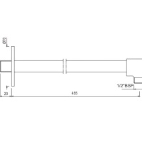 Jaquar Shower SHA-BCH-49483 Кронштейн для верхнего душа 450 мм (чёрный хром)