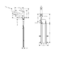 Hansgrohe Zesis M33 74821800 Смеситель для кухни с вытяжным изливом (нержавеющая сталь шлифованная)