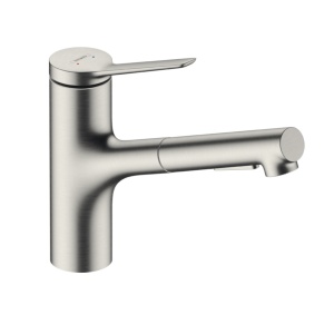 Hansgrohe Zesis M33 74821800 Смеситель для кухни с вытяжным изливом (нержавеющая сталь шлифованная)