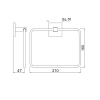 Jaquar Kubix Prime AKP-SSF-35721P Держатель для полотенца - кольцо (нержавеющая сталь матовая)