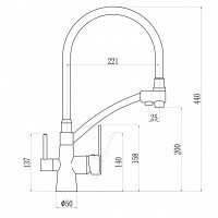Savol S-L1805C-04 Высокий смеситель для кухни с функцией подачи питьевой воды (бронза | серый)