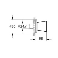 Vitra Liquid A42793 Запорный вентиль - внешняя часть (хром)