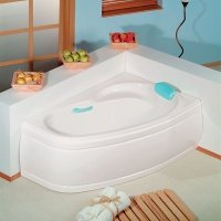 Акриловая ванна ALPEN Naos 180 L 46111, гарантия 10 лет, асимметричная форма, объём 255 литров, цвет - euro white (европейский белый)