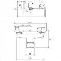 Ravak Rosa RS 032.00/150 X070012 Смеситель для душа (хром)