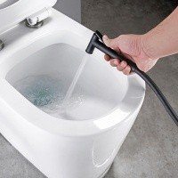 Frap 7505-6 Гигиенический душ в комплекте со смесителем черный матовый