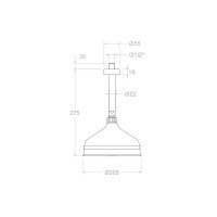 Ramon Soler GAUDI BVRG200 Верхний душ Ø 205 мм - с потолочным кронштейном (хром)