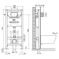 OLI 120 100409 - Система инсталляции для монтажа подвесного унитаза | механический смыв