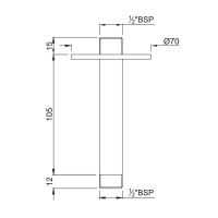 Jaquar Shower SHA-CHR-475L100 Кронштейн для верхнего душа 100 мм (хром)