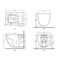 Ceramica CIELO Shui Comfort SHCOVSK CM - Унитаз подвесной 55*37 см | Rimless безободковый (Cemento)