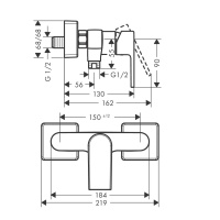 Hansgrohe Vernis Shape 71656000 Смеситель для душа (хром)