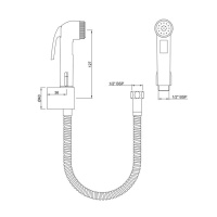 Jaquar ALD-CHR-587 Гигиенический душ - комплект с держателем и шлангом (хром)
