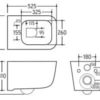CHARUS PINTO EWC700-126W Подвесной унитаз безободковый с крышкой микролифт (белый)