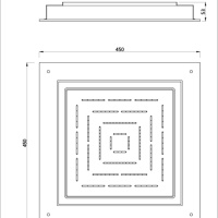Jaquar Maze OHS-BCH-1679 Верхний душ с подсветкой 450*450 мм (чёрный хром)