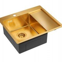 Paulmark FLANK PM225951-BGL Мойка для кухни левая 59*51 см (брашированное золото)