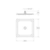 Ramon Soler BHRK300 Верхний душ 300*300 мм - с настенным кронштейном (хром)