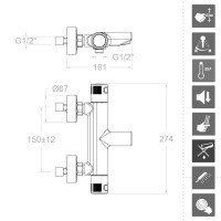 Ramon Soler TERMOTECH 963901NL Термостатический смеситель для ванны (хром)