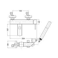 Bugnatese OXFORD BN.PBOX-9402CR Смеситель для ванны с душем (хром)