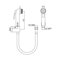 Jaquar ALE-CHR-583 Гигиенический душ - комплект с держателем и шлангом (хром)
