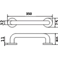 Dikalan 7W041-35(МАТ) Поручень для ванной комнаты 350 мм (хром матовый)