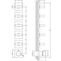 Gessi Inverso Shower 44340.299 Термостат для ванны - внешняя часть (чёрный матовый)